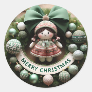 Merry Christmas 2025:Celebrate with Joy and Warmth Classic Round Sticker