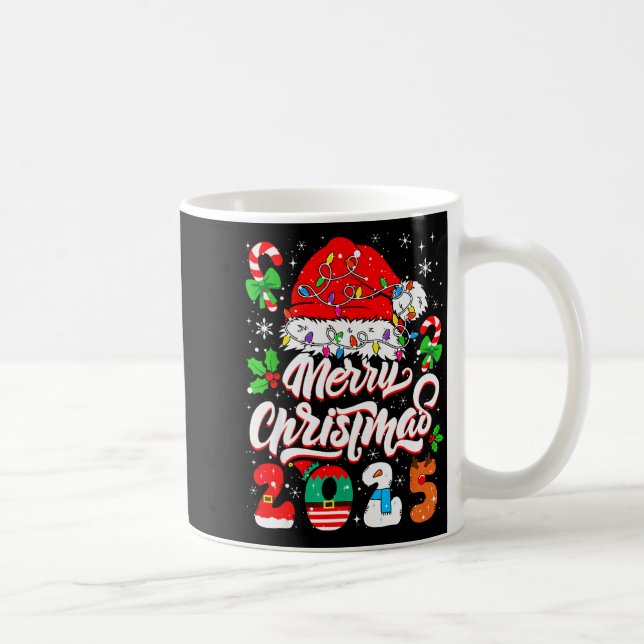 Merry Christmas 2025 Family Matching Pajamas Xmas  Coffee Mug (Right)