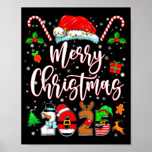 Merry Christmas 2025 Family Matching Pajamas Xmas  Poster