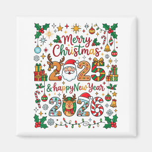 Merry Christmas 2025 - Happy New Year 2026 Matchin Magnet