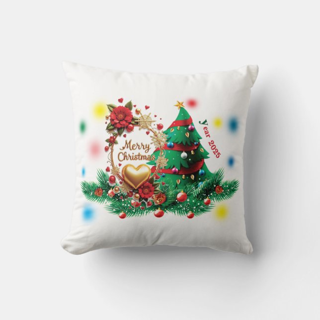 Merry Christmas 2025 Pillow (Front)