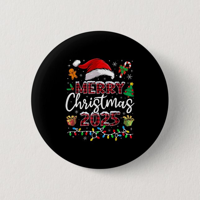 Merry Christmas 2025 Santa Elf Funny Family Matchi 6 Cm Round Badge (Front)