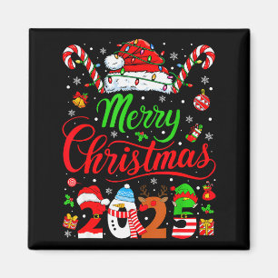 Merry Christmas 2025 Santa Reindeer Snowman Christ Magnet