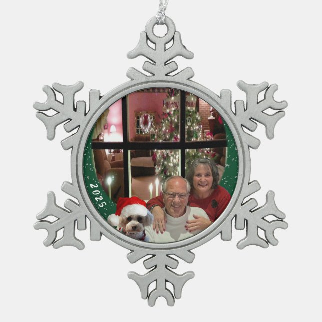 Merry Christmas 2025 Snowflake Ornament (Front)
