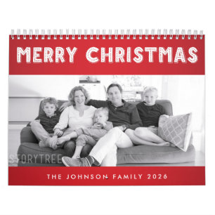 Merry Christmas 2026 Family Calendar