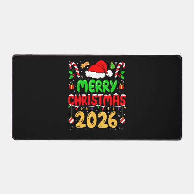 Merry Christmas 2026 Family Matching Costume Santa Desk Mat (Front)