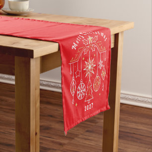 Merry Christmas 2027 design Short Table Runner