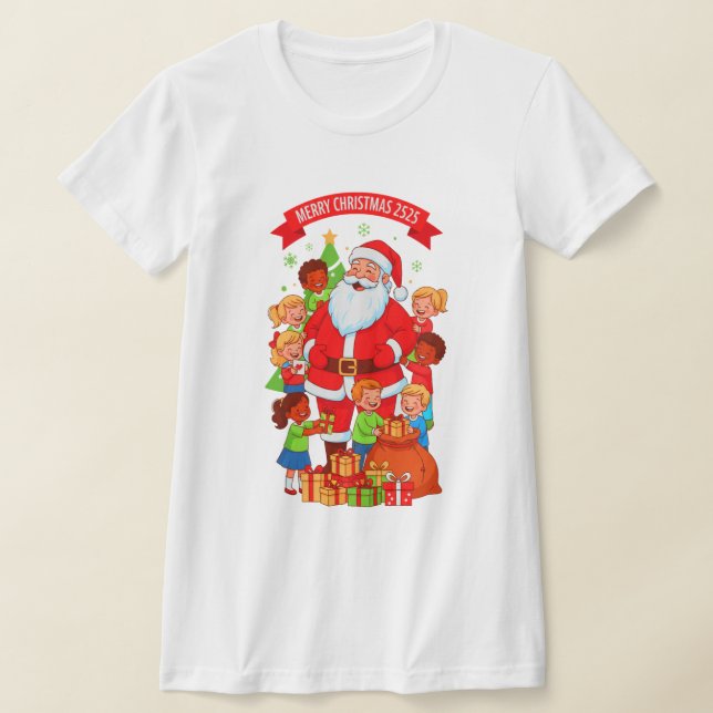 MERRY CHRISTMAS 2525 WOMENS BELLA+CANVAS SLIM FIT T-Shirt (Laydown)