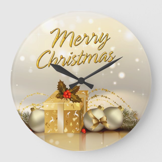 Merry Christmas 29 Wall Clock Options (Front)