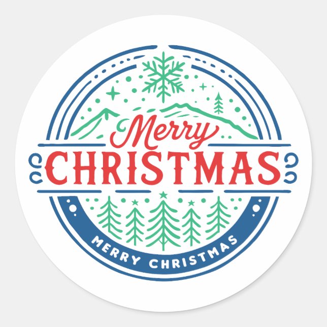 Merry Christmas 2 Classic Round Sticker (Front)