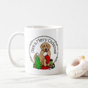 Merry Christmas 2 Goldendoodle (golden red) Cute Coffee Mug