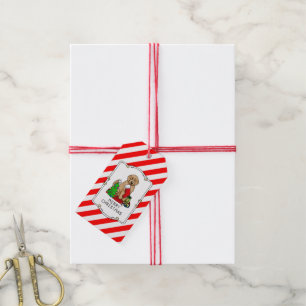 Merry Christmas 2 Goldendoodle (golden red) Cute Gift Tags