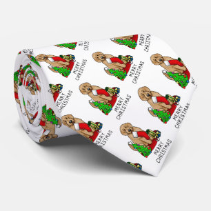 Merry Christmas 2 Goldendoodle (golden red) Cute Tie