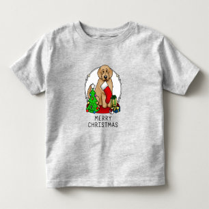 Merry Christmas 2 Goldendoodle (golden red) Cute Toddler T-Shirt