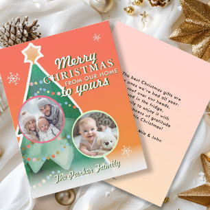 Merry Christmas! 2 Photo, Christmas Tree Holiday Card