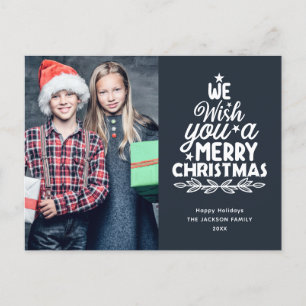 Merry Christmas 2 photos Holiday Postcard