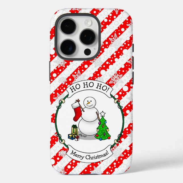 Merry Christmas 2 Tree Stocking Snowman Case-Mate iPhone Case (Back)