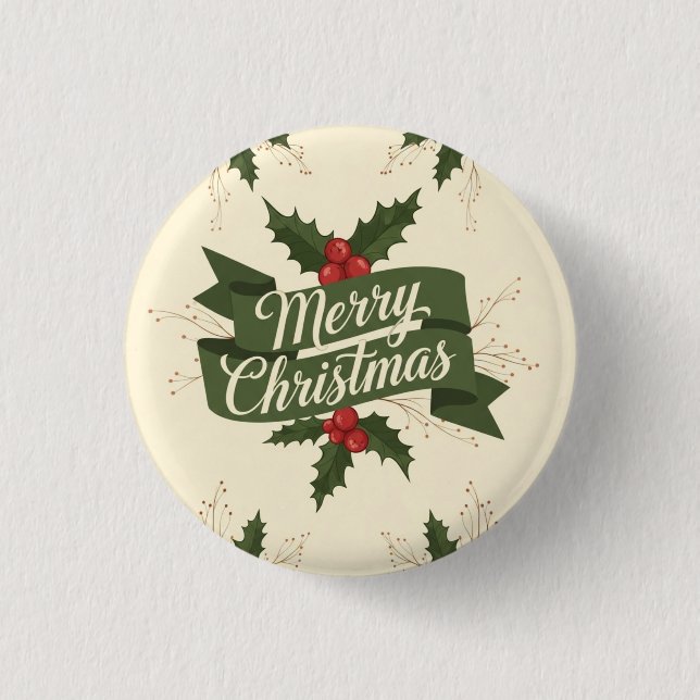 Merry Christmas 3 Cm Round Badge (Front)