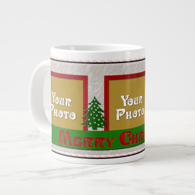 Merry Christmas 3-Photo Coffee Mug (Front Left)