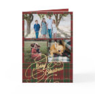 Merry Christmas 3 photo collage plaid folded