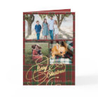 Merry Christmas 3 photo collage plaid folded