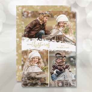 Merry Christmas 3 Photo Holiday Card