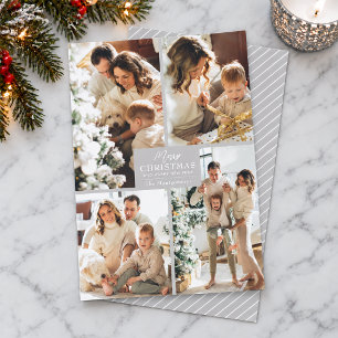 Merry Christmas 4 Photo Collage Holiday Card