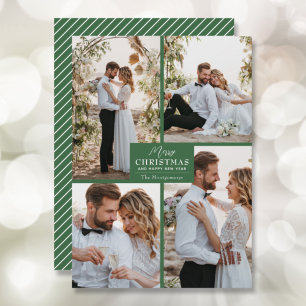 Merry Christmas 4 Photo Collage Holiday Card
