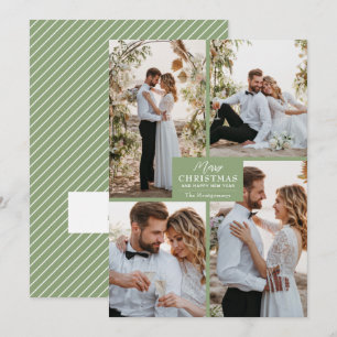 Merry Christmas 4 Photo Collage Holiday Card