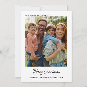Merry Christmas 4-Photo Family Collage Holiday Card