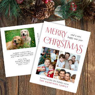 Merry Christmas 4 Photo Holiday Postcard