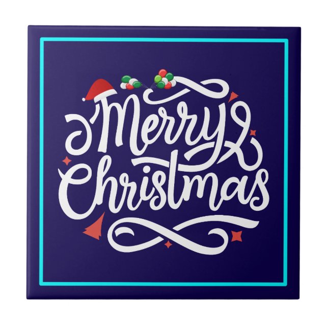 Merry Christmas-61039 Ceramic Tile (Front)
