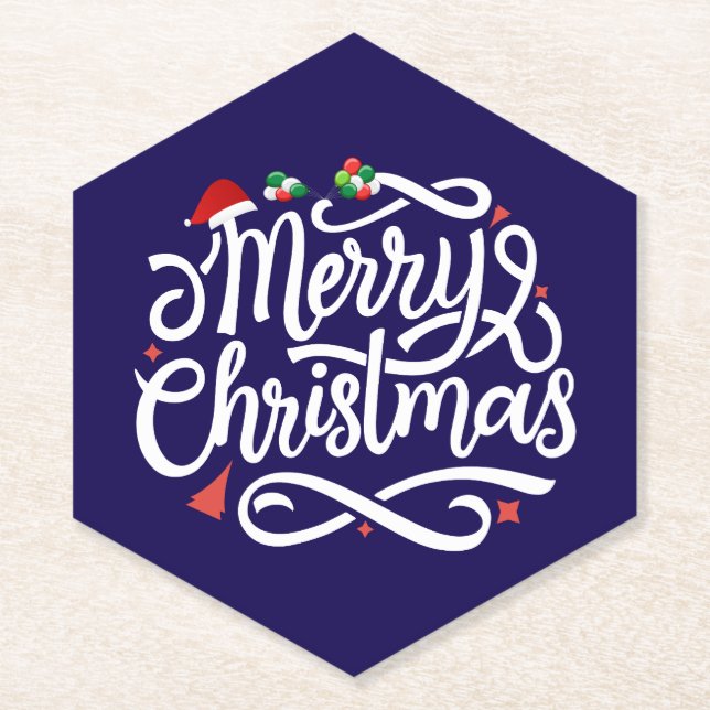Merry Christmas-61039 Paper Coaster (Front)