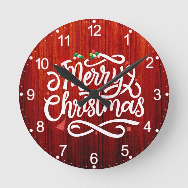 Merry Christmas-61039 Round Clock (Front)