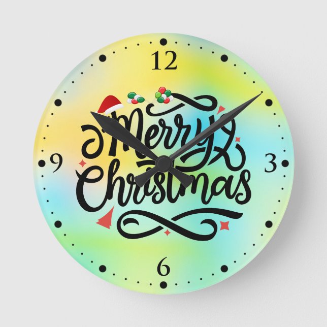 Merry Christmas-61039 Round Clock (Front)