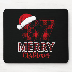 Merry Christmas 67 Buffalo Plaid Santa Family Xmas Mouse Pad