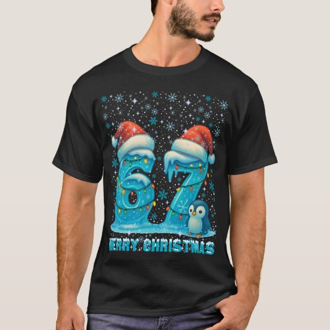 Merry Christmas 67 Frozen Numbers T-Shirt (Front)