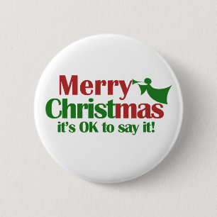 Merry CHRISTmas 6 Cm Round Badge