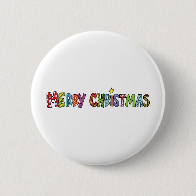 Merry Christmas 6 Cm Round Badge (Front)