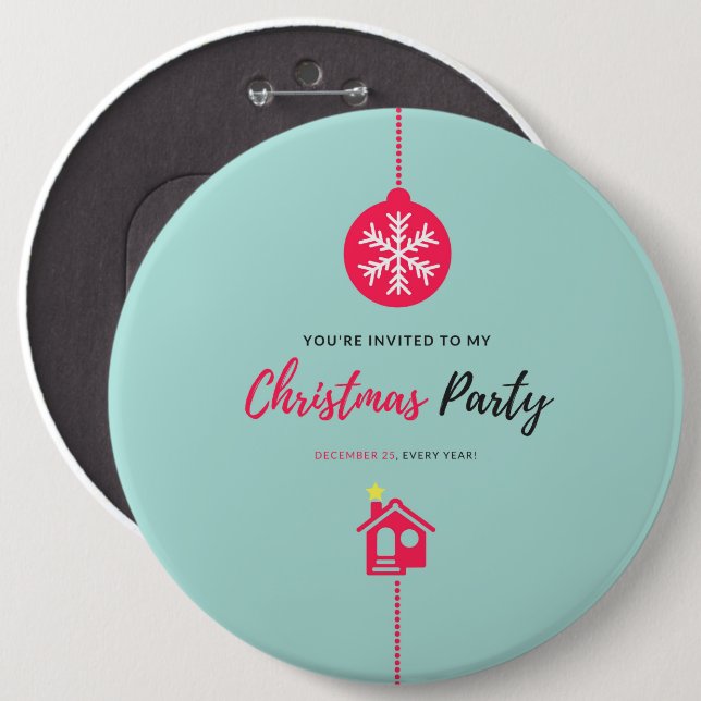 Merry Christmas 6 Cm Round Badge (Front & Back)