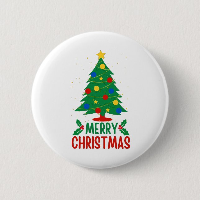 Merry Christmas 6 Cm Round Badge (Front)