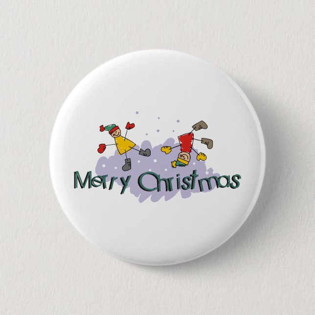 Merry Christmas 6 Cm Round Badge (Front)