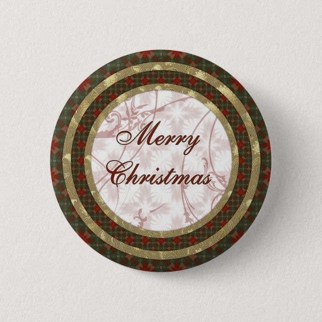 Merry Christmas 6 Cm Round Badge (Front)