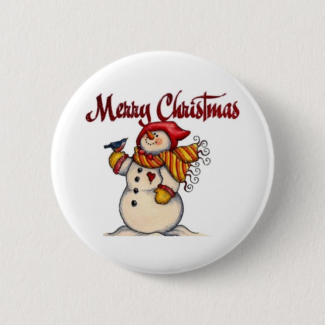 Merry Christmas 6 Cm Round Badge (Front)