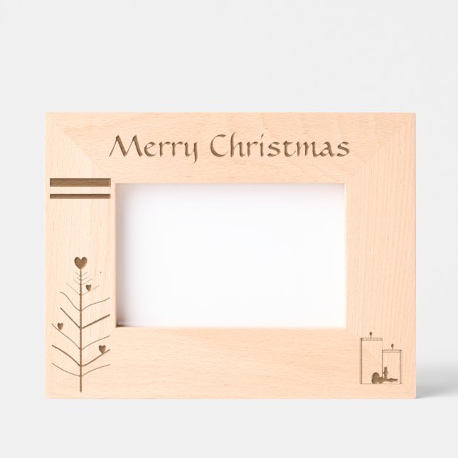 "Merry Christmas" (6" x 4")  Etched Frames (Front)