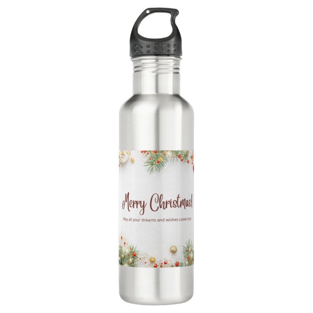 Merry Christmas 710 Ml Water Bottle (Front)