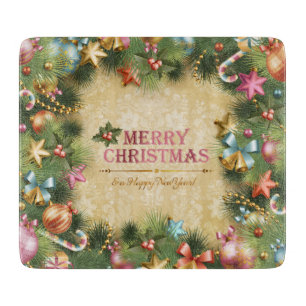 Merry Christmas 74 Glass Cutting Boards
