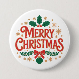 Merry Christmas 7.5 Cm Round Badge