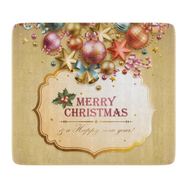Merry Christmas 83 Glass Cutting Boards (Front)