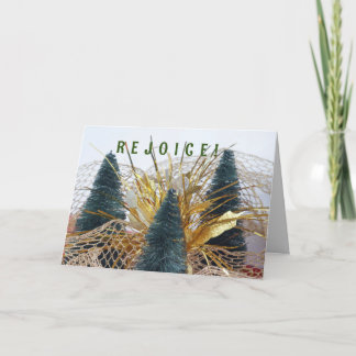 MERRY CHRISTMAS A CHILD IS BORN TREES HOLIDAY CARD